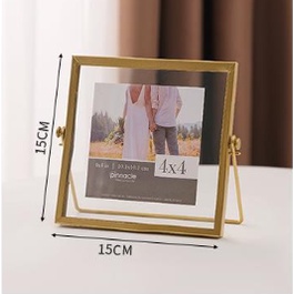 Khung Ảnh Để Bàn kim loại trong suốt KA7 Khung Hình hoa khô kèm chân đế