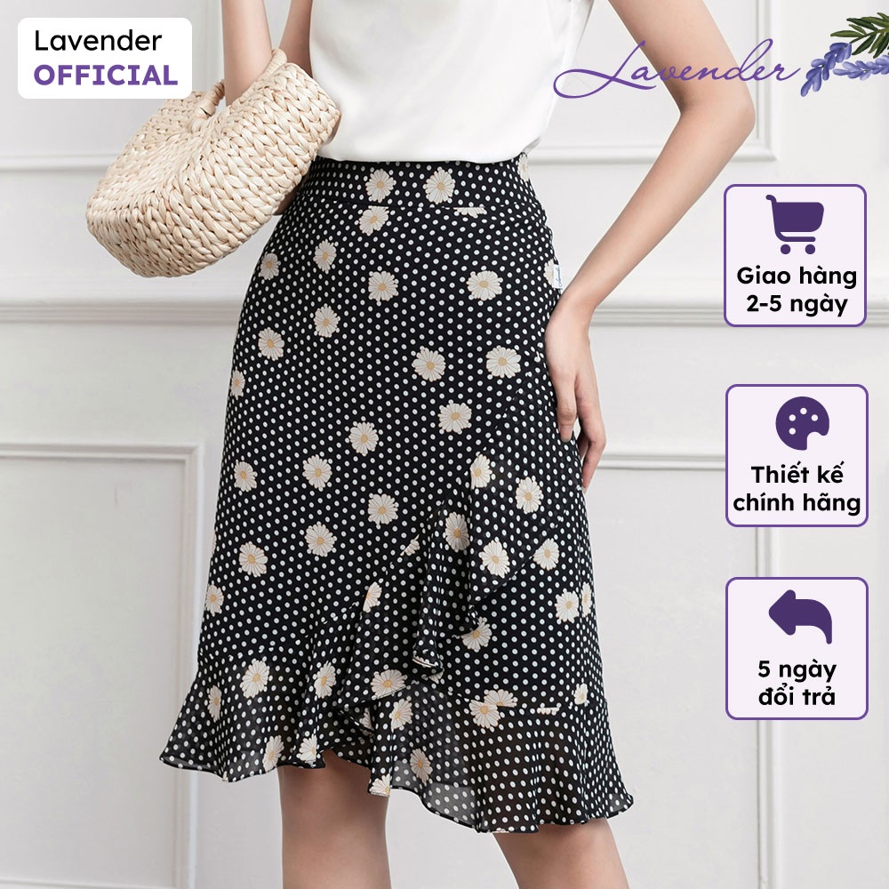 Chân váy công sở nữ hoa cúc LAVENDER dáng ôm đuôi cá CV12