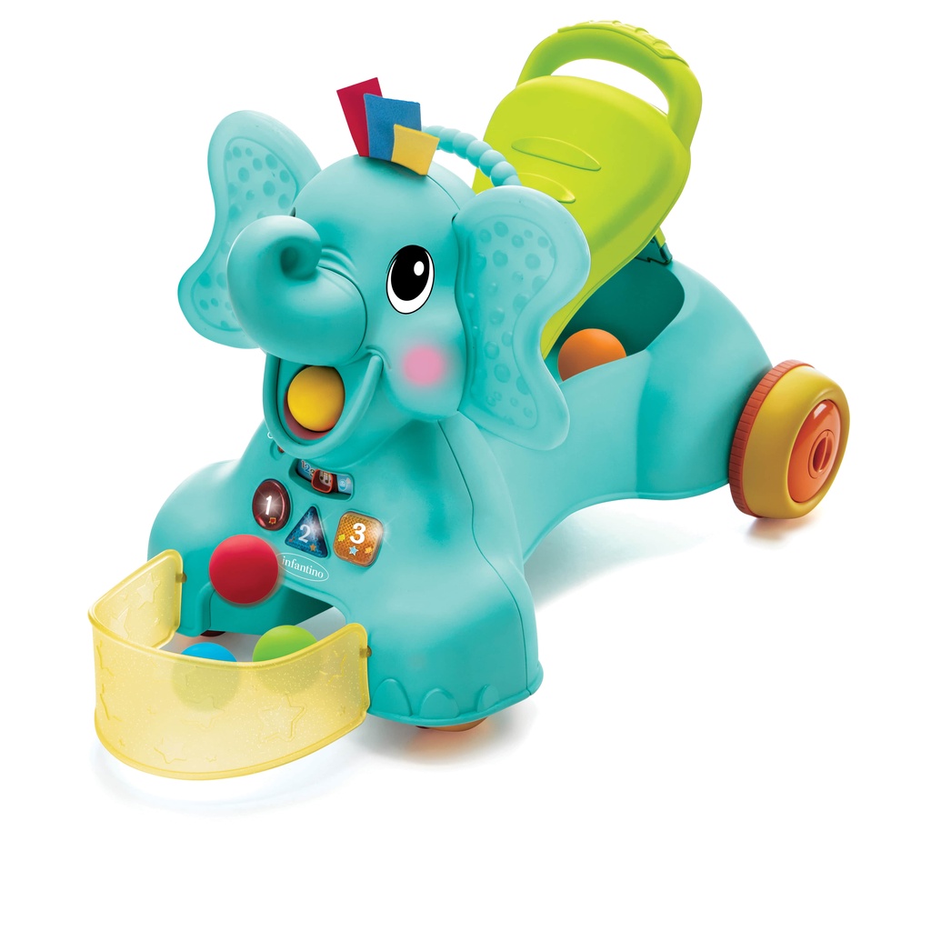Xe tập đi kiêm chòi chân 3 trong 1 Infantino 3-In-1 Sit, Walk & Ride Elephant - Unicorn