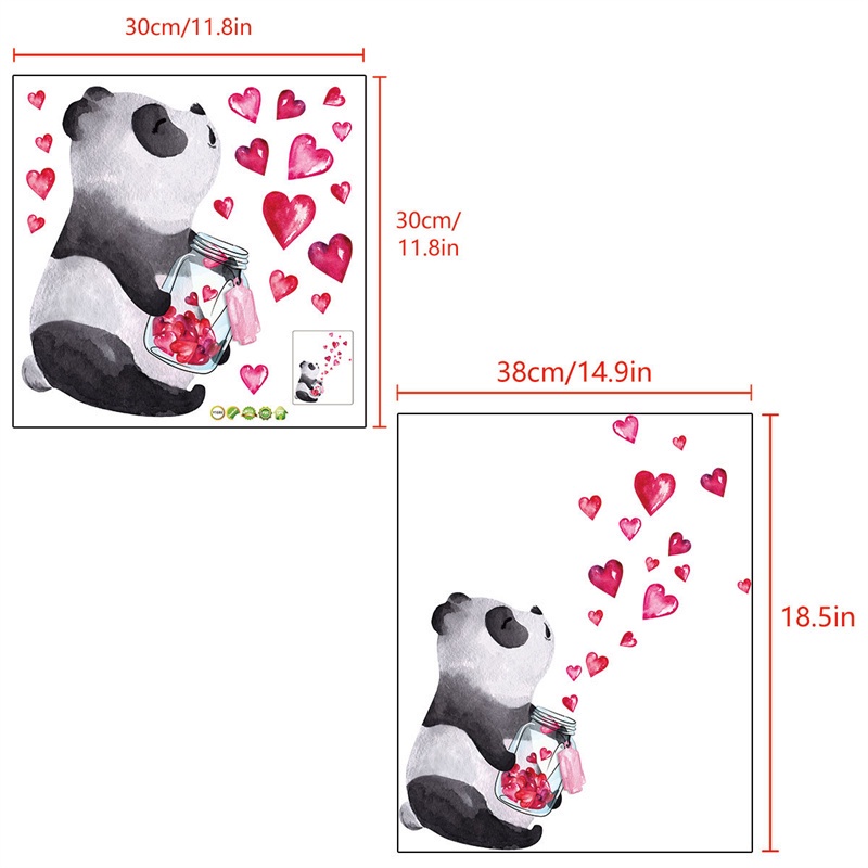Mới Sticker Dán Tường Họa Tiết Hình Con Gấu Trúc Dùng Trong Trang Trí Phòng Khách, Phòng Ngủ, Nhà Bếp