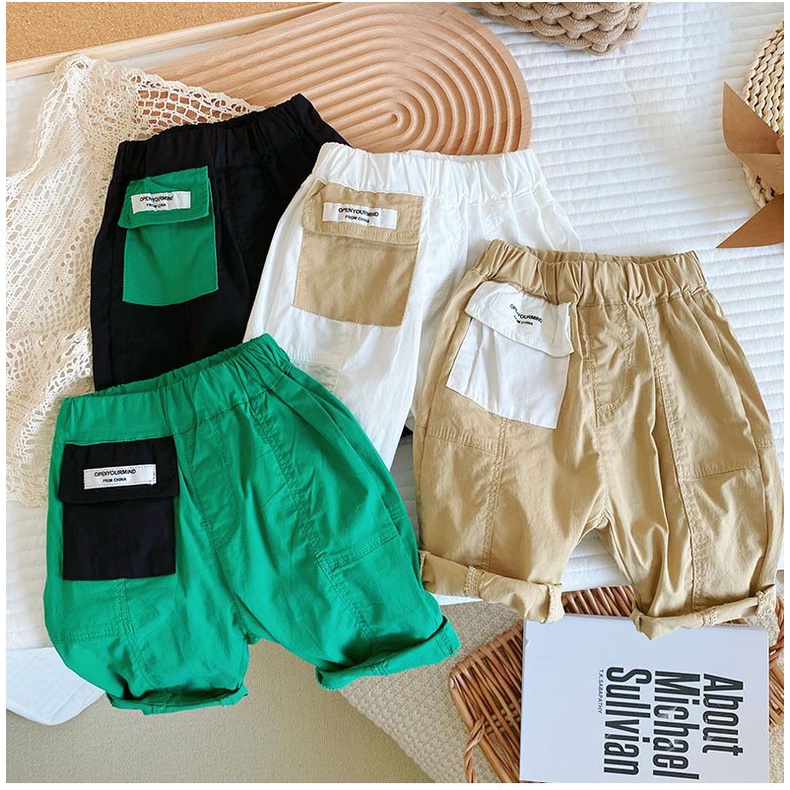 Quần Short Cotton Màu Trơn Thời Trang Mùa Hè Cho Bé Trai 1110