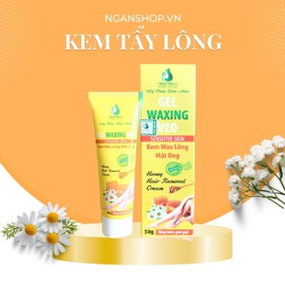 Gel waxing veo, kem wax lông mật ong,kem tẩy lông ngân bình 50gr tặng kèm que gạt