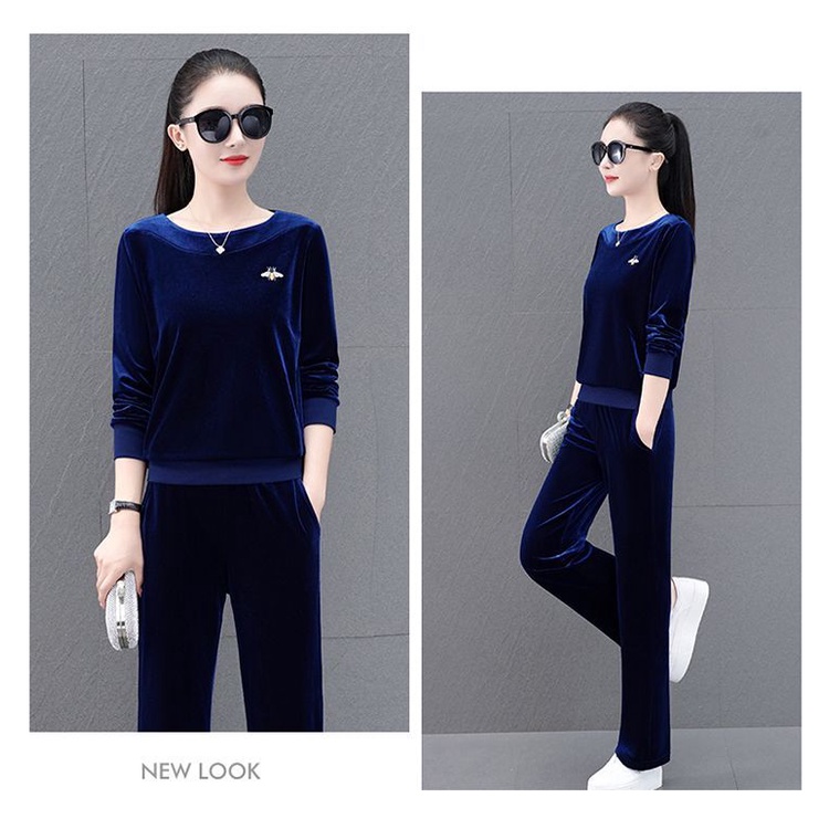 Set Đồ Thể Thao 4 Món Bằng Nhung Dài Tay Giữ Ấm Tùy Chọn Cho Nữ