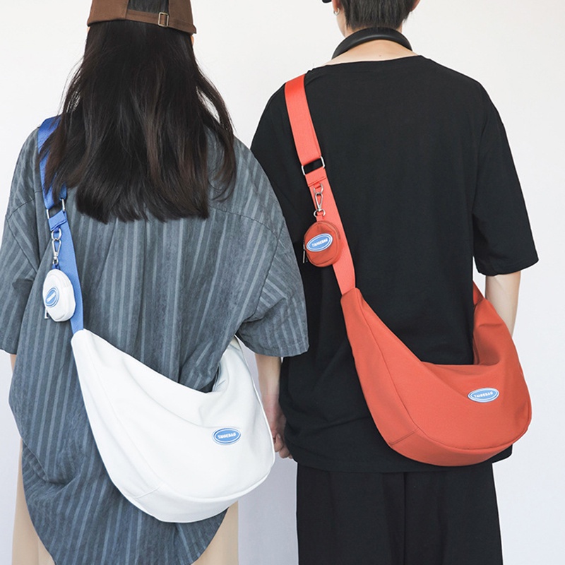 Túi Đeo Vai Bằng Vải canvas Thiết Kế Đơn Giản Phong Cách Nhật Bản Dành Cho Nữ