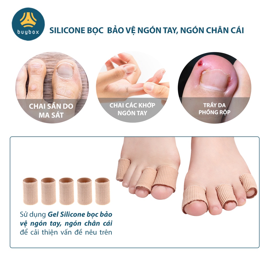 Ống silicone định hình ngón, độ co dãn cao, không gây khó chịu, khắc phục sưng viêm khớp ngón - BuyBox - BBPPK303