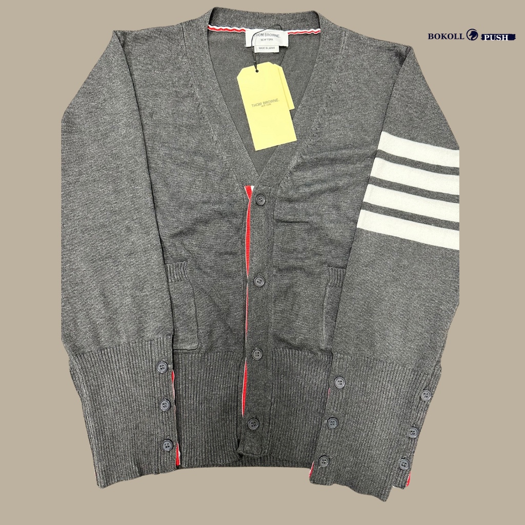 Áo khoác cardigan THOMBROWNE 4 sọc dệt kim toan thân dáng dài form rộng dày dặn bản trung cấp danh cho các cặp đôi | BigBuy360 - bigbuy360.vn