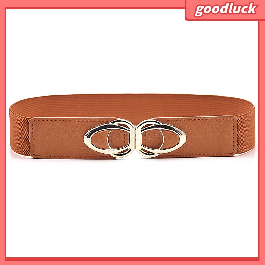 Thắt Lưng Giả Da Bản Rộng Khóa Kim Loại Nhiều Màu Sắc Co Giãn Điều Chỉnh Được Nhanh Chóng Dành Cho Nữ Dự Tiệc