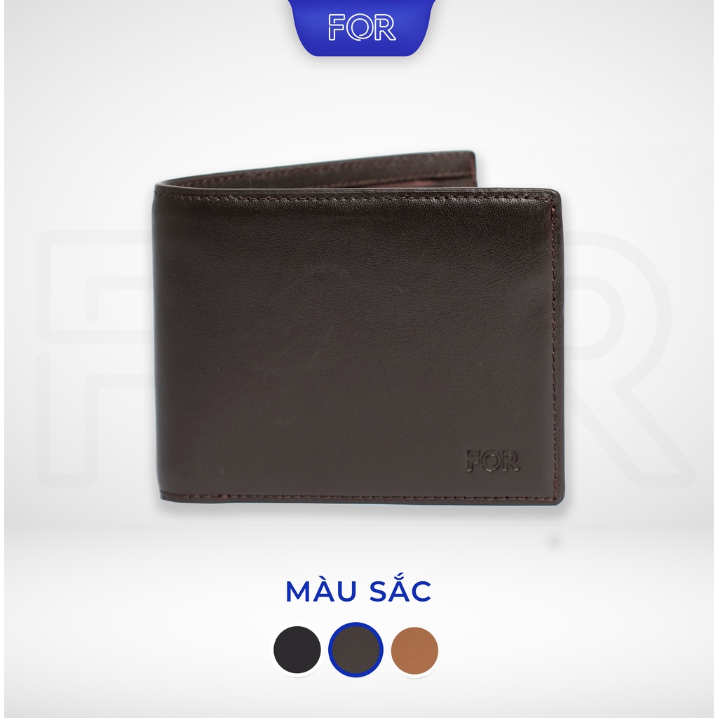 Ví mềm da bò Nappa FOR - Dáng đứng/ngang - Màu nâu V76