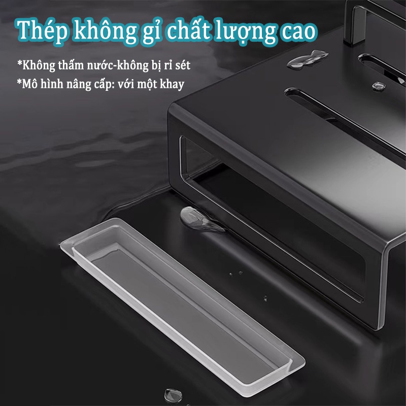 Giá giữ đồ dùng nhà bếp MEIDOO gắn tường bằng thép không gỉ có móc treo không cần khoan lỗ dành cho dao muỗng đũa