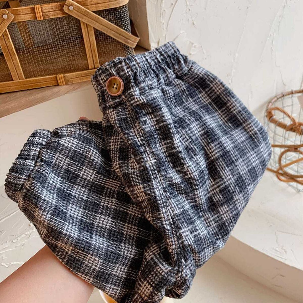 Quần Dài Vải Lông Cừu Dày Dặn Phong Cách Phương Tây Thời Trang Thu Đông 2022 Cho Bé Trai Và Gái