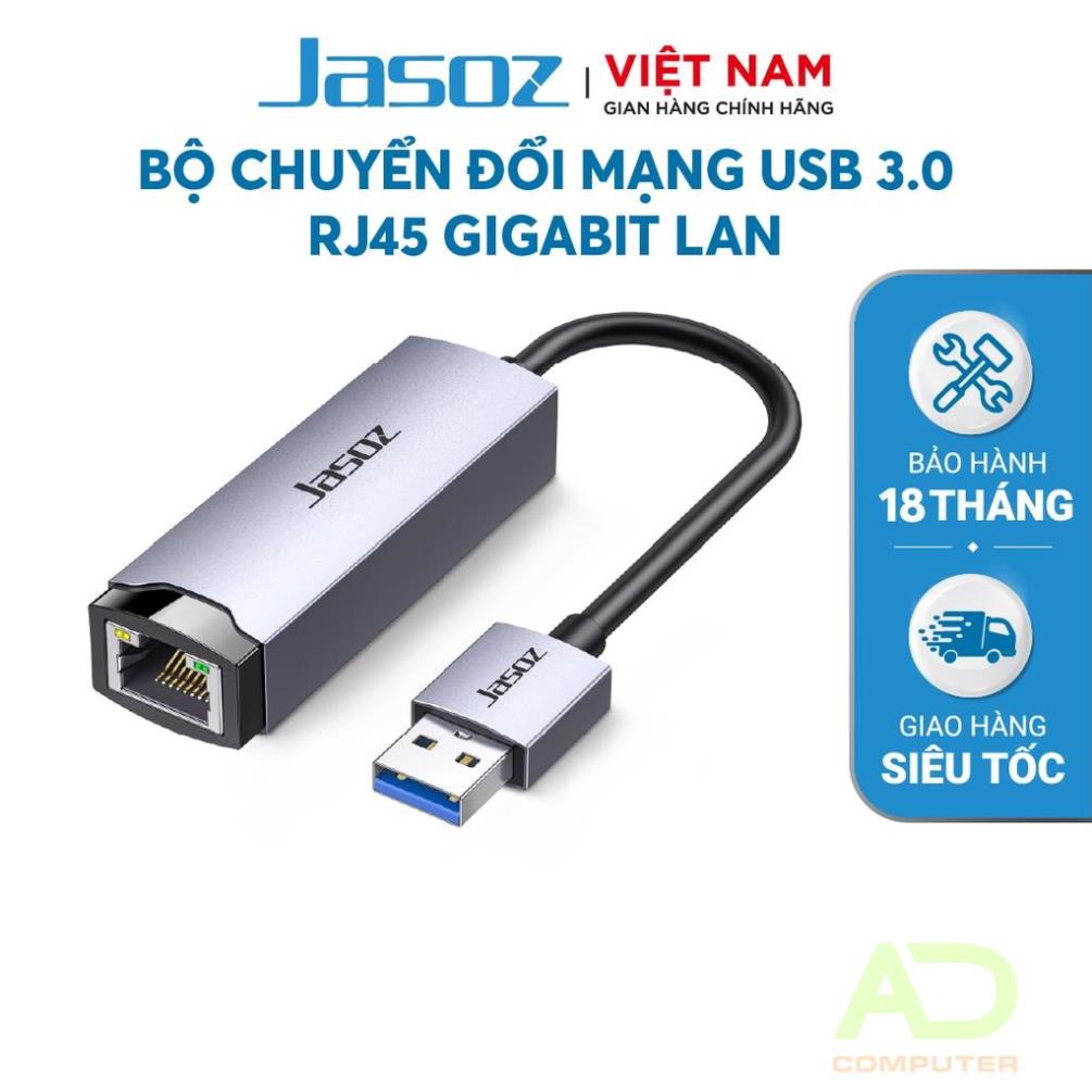 Bộ Chuyển Đổi Mạng USB 3.0 Sang RJ45 Gigabit LAN RJ45 JASOZ F105 - Hàng chính hãng - Bảo hành 18 tháng