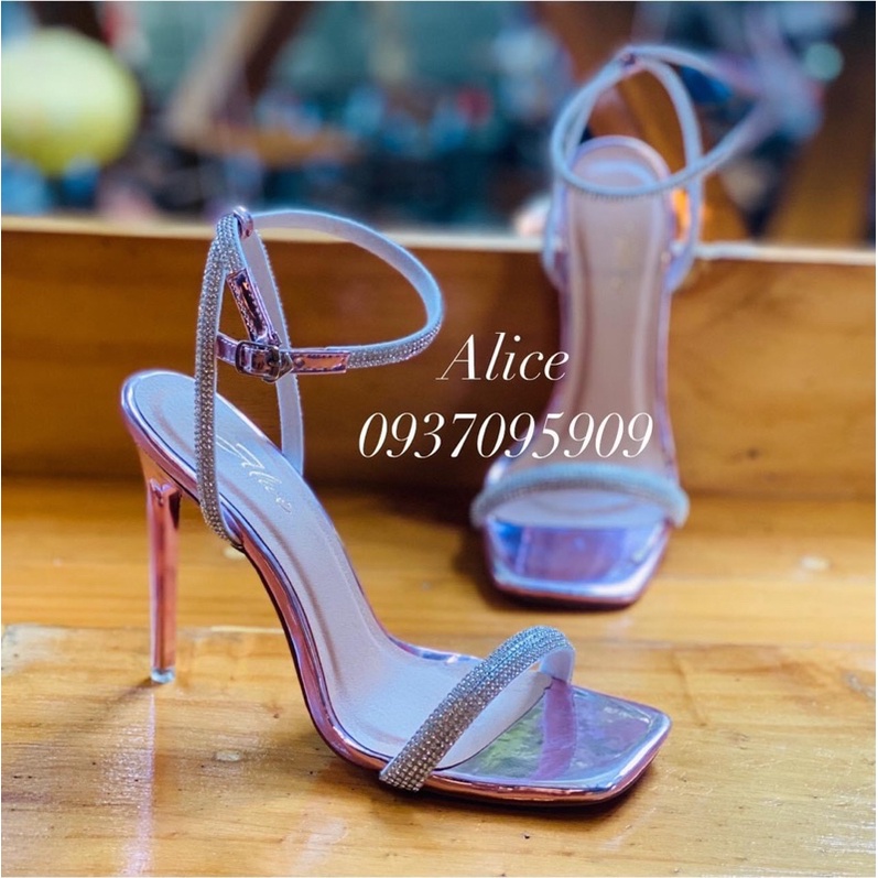 ( Hình Thật ) Sandal Cao Gót Dây Xoàn 9P Mũi Vuông, Gót Nhọn- Hàng VNXK Cao Cấp - Full Size 34-40
