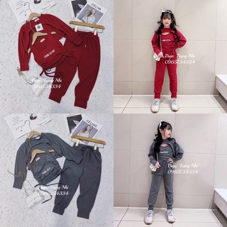 Set bộ croptop 3 món chất lừ cho bé size đại 16kg-42kg