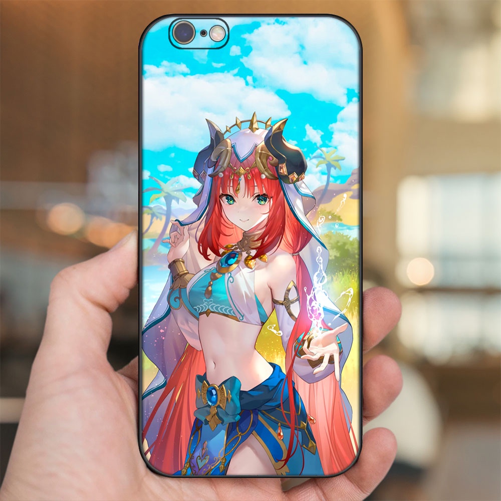 Ốp lưng iPhone 6, 6s dẻo đen cạnh vuông in hình Nilou Genshin Impact