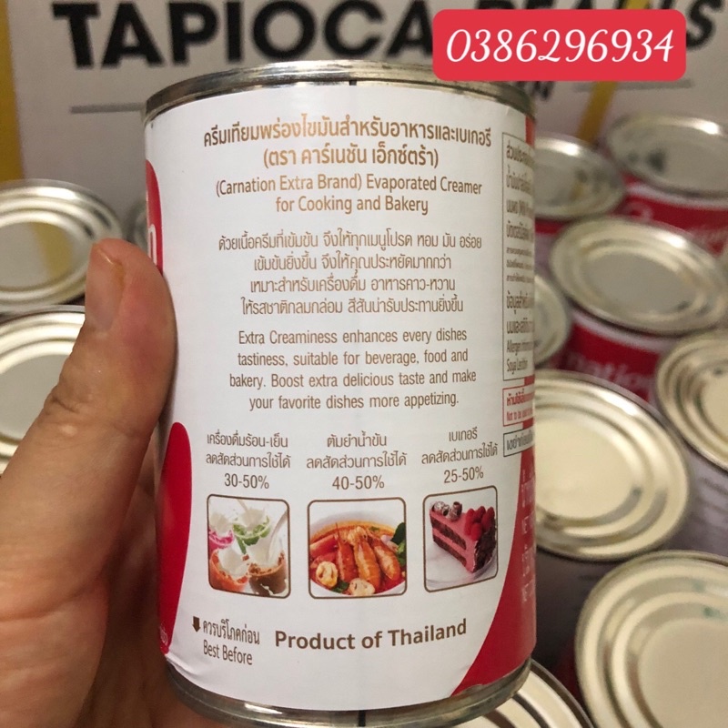 Sữa Tam Hoa Carnation  Thái Lan 385g/ Lon. Tăng Độ Béo Ngậy Cho Trà Sữa