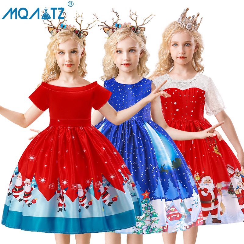 Đầm MQATZ hóa trang ông già noel màu đỏ dành cho bé gái 2-10 tuổi