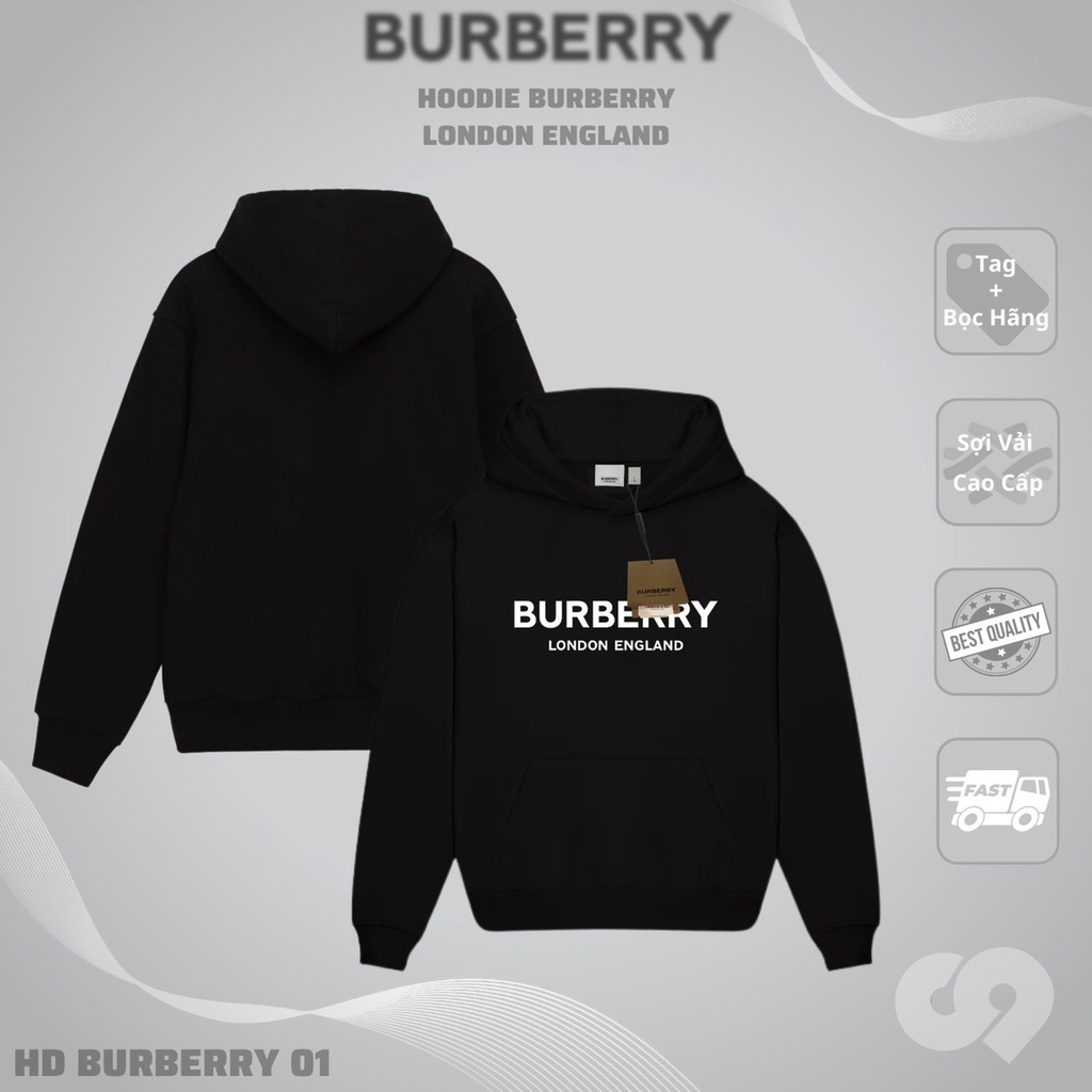 Áo Khoác Hoodie Buberry BBR Full Mẫu Vải Nỉ Bông Cotton 100%
