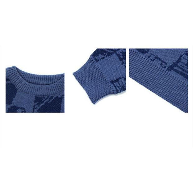 Áo Sweater Dệt Kim Dáng Rộng Thêu Họa Tiết Hoạt Hình Phong Cách Nhật Bản Thời Trang Thu Đông Cho Cặp Đôi