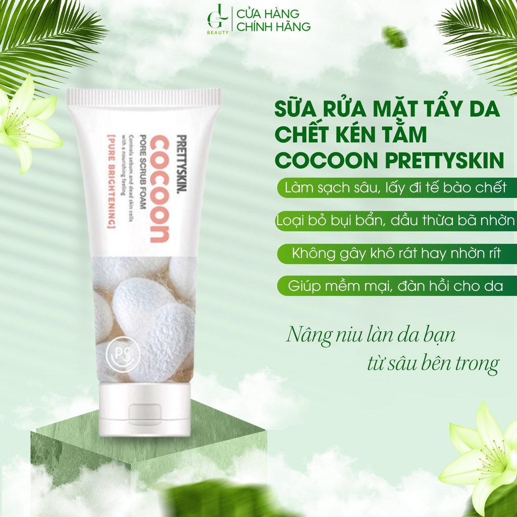 Sữa Rửa Mặt Tẩy Da Chết Kén Tằm Cocoon Prettyskin 150ml