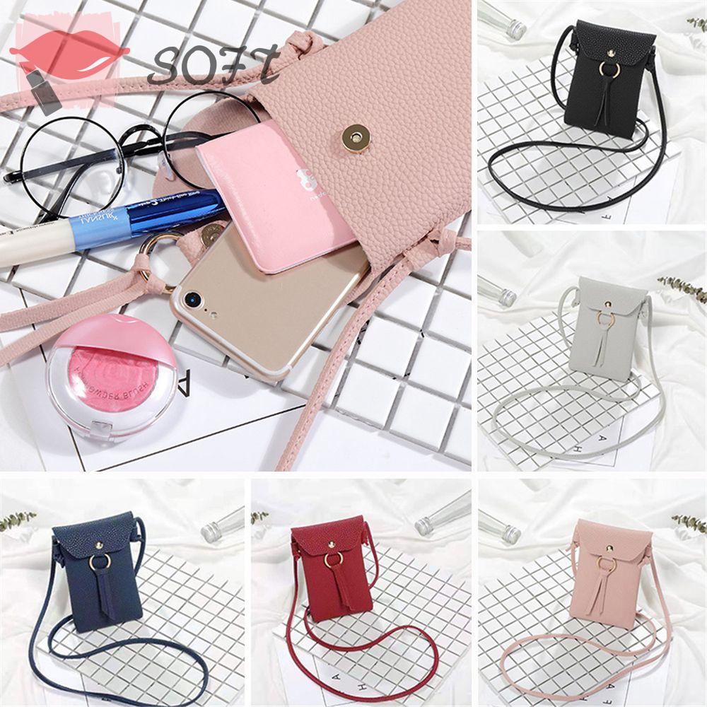 Túi đeo chéo đựng điện thoại bằng da PU nhỏ xinh thời trang cho nữ