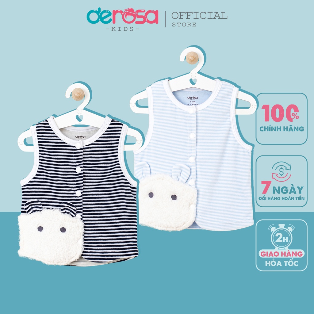 Áo Gilê cho bé DEROSA KIDS áo chất liệu nhung cho bé từ 3 đến 24 tháng AWBBD - 1025