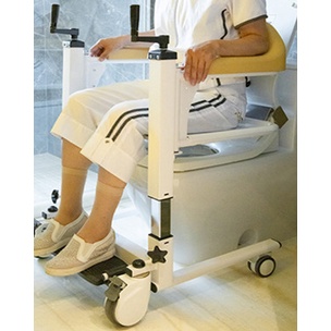 Ghế nâng hạ di chuyển người bệnh - xe lăn đa năng ghép 2 mảnh