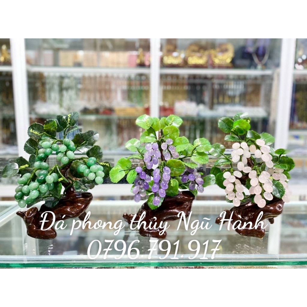 Cây nho phong thủy đá T.A - Cao 30cm, ngang 25cm