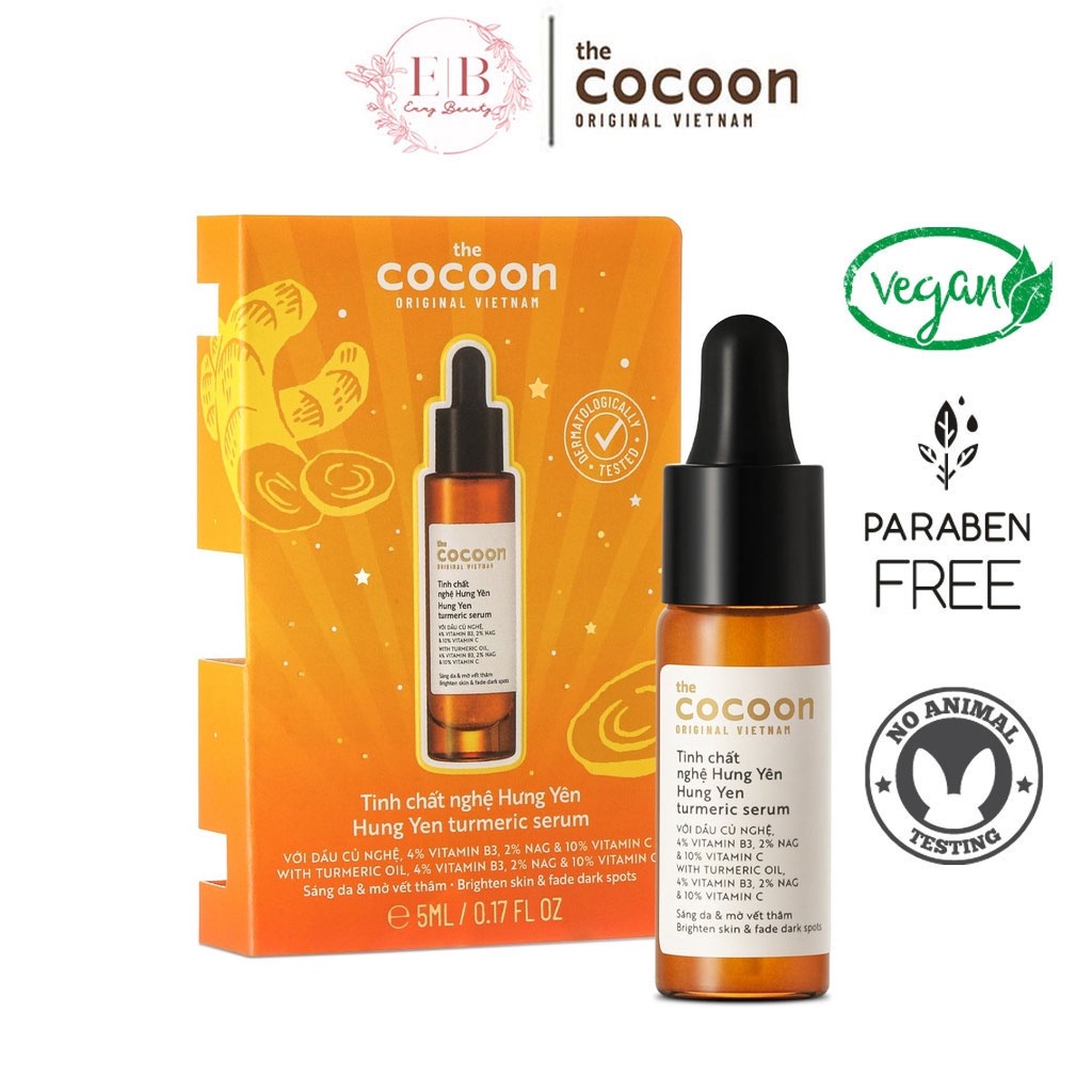 Tinh chất nghệ Hưng Yên 10% - 22% vitamin C Cocoon 5ml - 30ml sáng da, mờ vết thâm