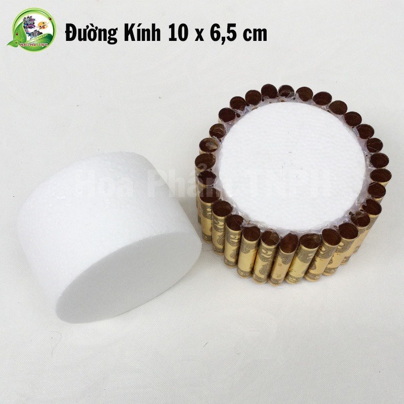 Xốp tròn Màu Trắng Dùng Làm Tháp Tài Lộc Cắm Hoa Trang Trí Phòng Tiệc Tráp Ăn Hỏi học Làm Bánh Kem cắt theo yêu cầu