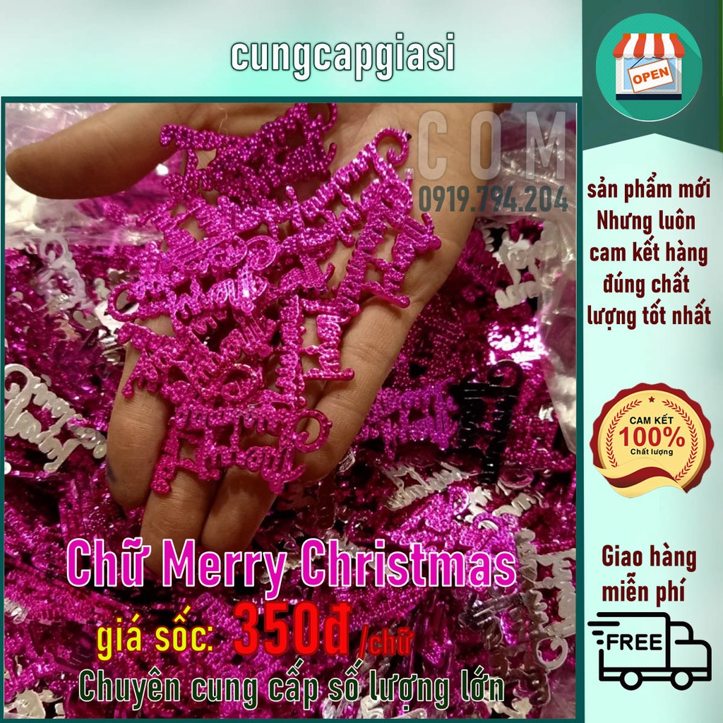 Merry Christmas nhỏ 💥giá sốc 350đ💥 set 100 chữ. Chữ merry christmas nhỏ dán trang trí lên thiệp, quà tặng, nón, đồ noel