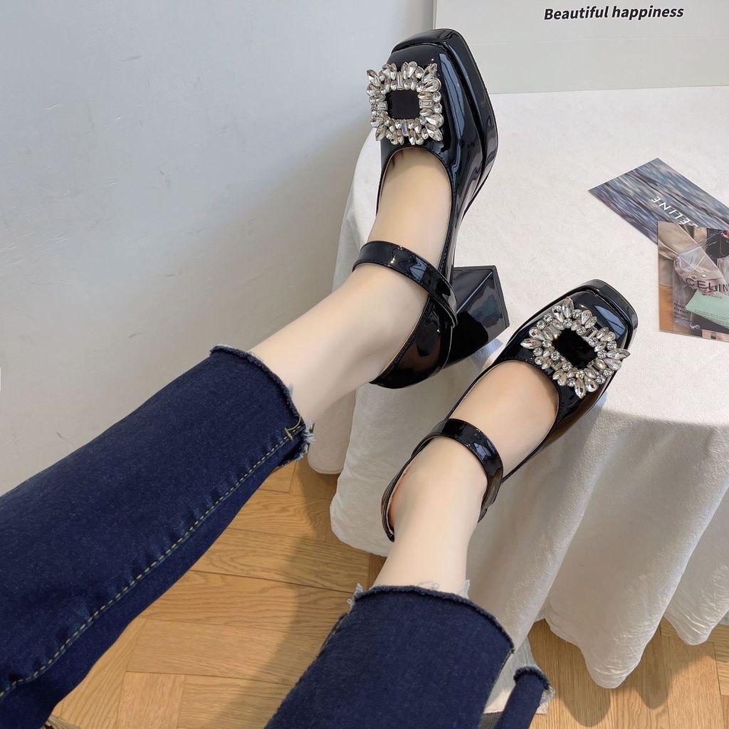 Giày Cao Gót Đính Đá Thời Trang Hàn Quốc Dành Cho Nữ