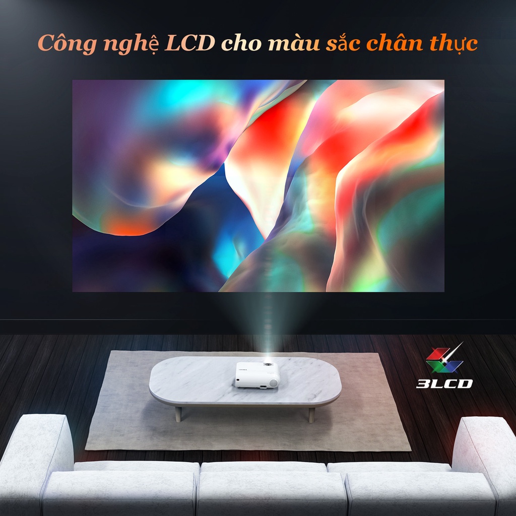 Máy chiếu mini YABER V2 Mini Wifi HD Độ sáng 6000 Lumens - Hiệu suất âm thanh nổi HiFi 3W - Màn hình lên đến 200 Inches