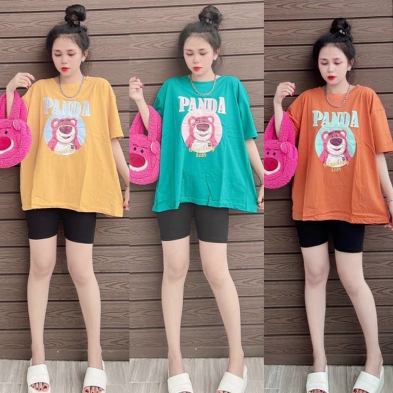Set Bộ Thun Lửng Tici Xẻ Lửng Hoạ Tiết Hoạt Hình Panda