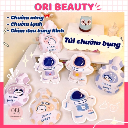 Túi Chườm Đau Bụng Kinh Cho Nữ, Túi Chườm Nóng Lạnh Trong Suốt Hình Cô Gái Dễ Thương