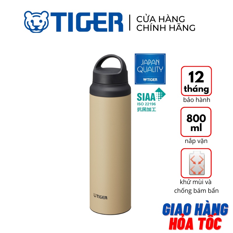 Bình giữ nhiệt Tiger MCZ-S080 (CZV) - Nắp Vặn Quay Xách - 800ml - Hàng chính hãng