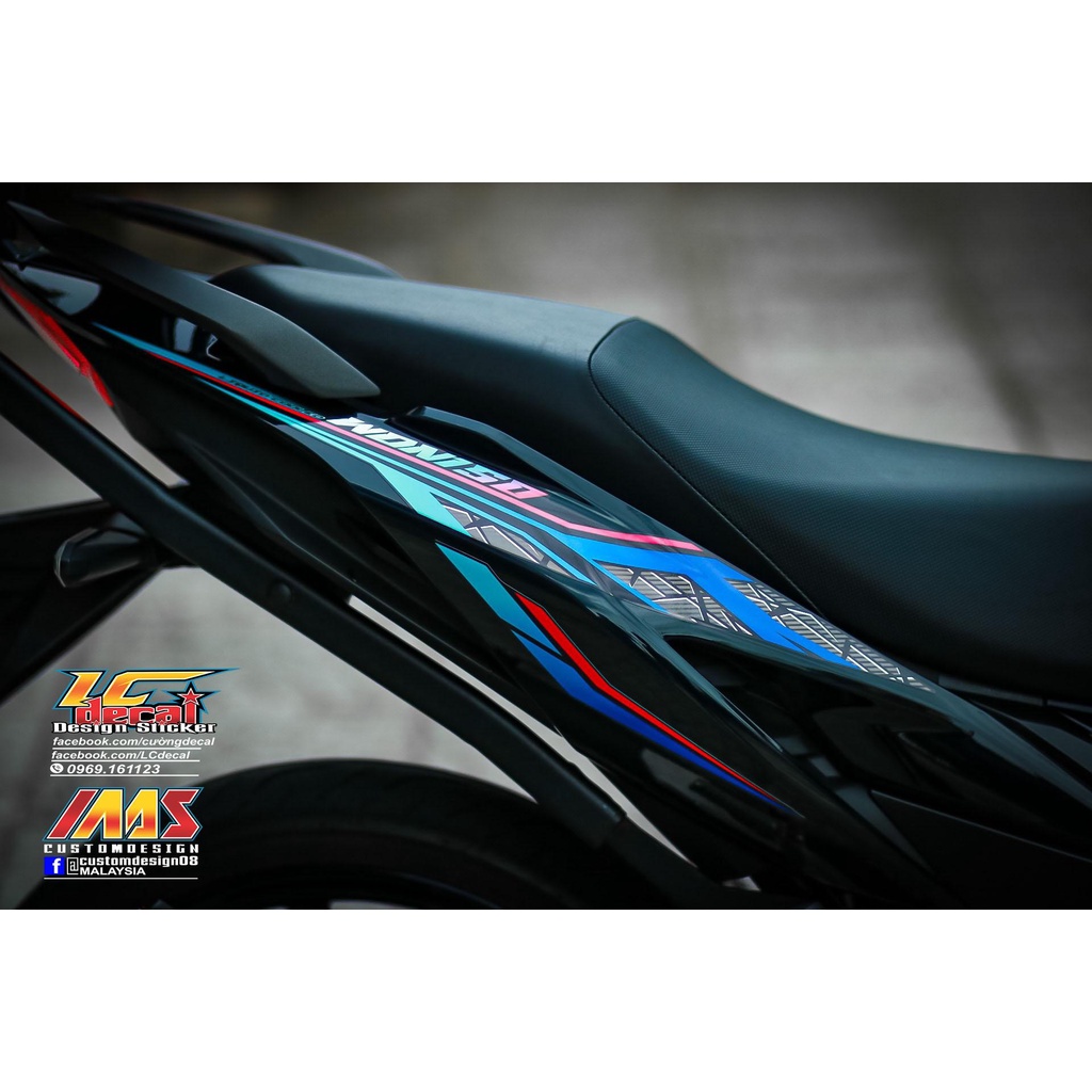 TEM RỜI màu TiTan bắt mắt cho Winner X 150 đen - tem cao cấp không bay màu