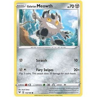 Thẻ bài pokemon galarian meowth - 112/185 - common