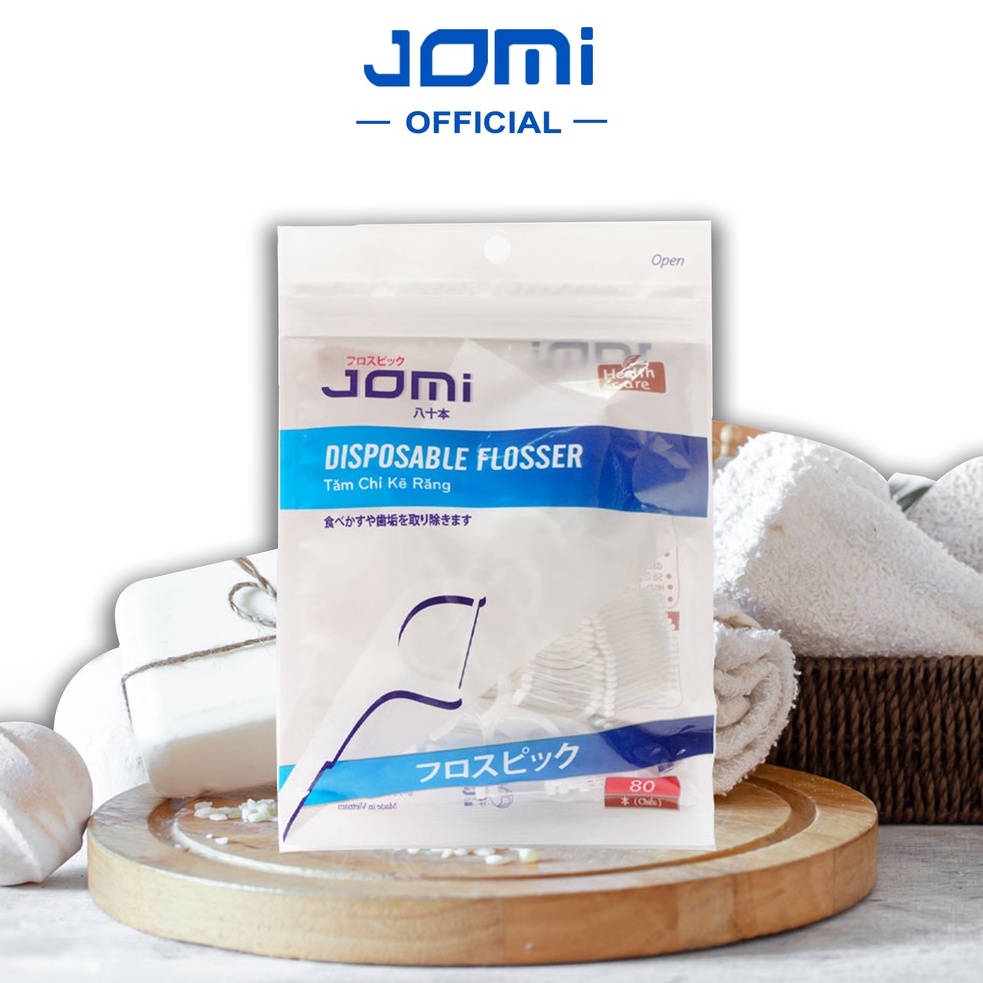 Tăm chỉ nha khoa JOMI Nhật Bản sạch khuẩn cao cấp Gói 80 chiếc NPP Jomi official