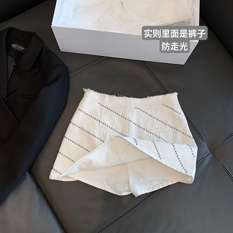 SET ÁO SƠ MI CROPTOP CHÂN VÁY CHỮ A ĐÍNH KIM LOẠI