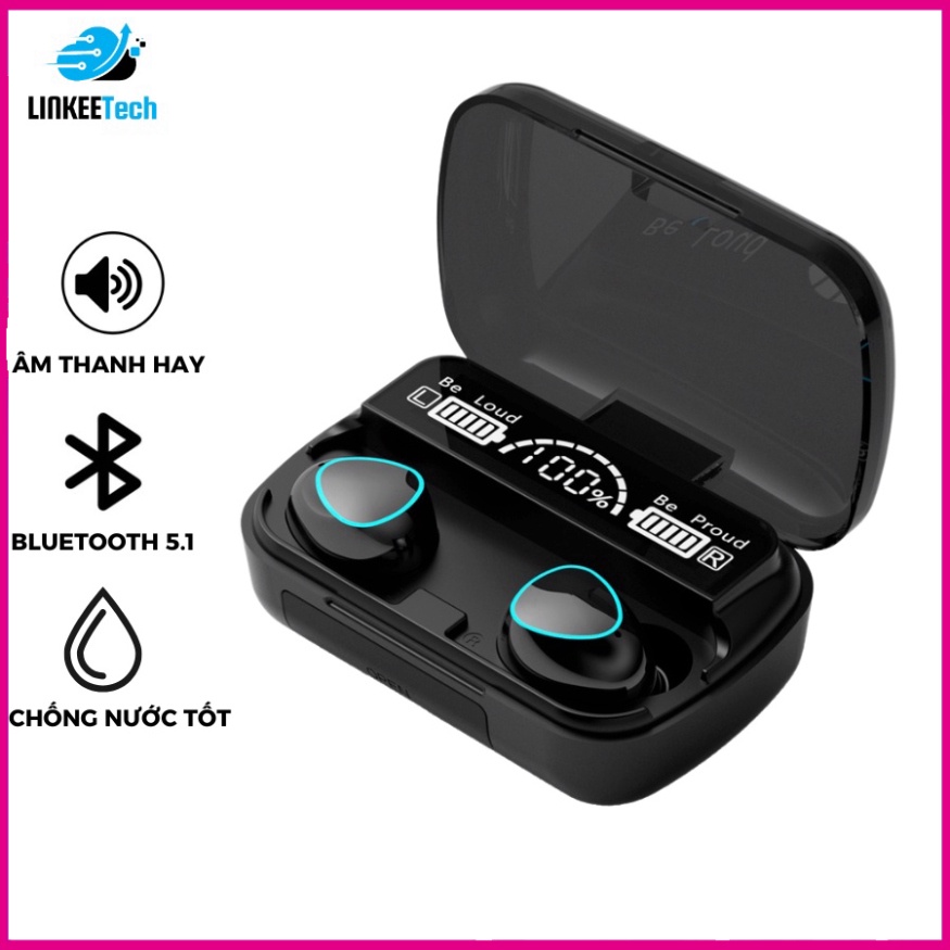 Tai nghe bluetooth không dây bass mạnh M10 TWS v5.1 3500mah nút chạm cảm ứng âm thanh HIFI- LinkeeTech free ship toàn qu