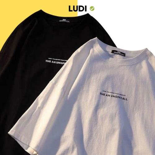 🔥Áo Thun Tay Lỡ From Rộng Unisex LUDI In Hình Chữ Nhỏ, Kiểu Dáng Oversize, Áo Phông Cực Chất Nam Nữ