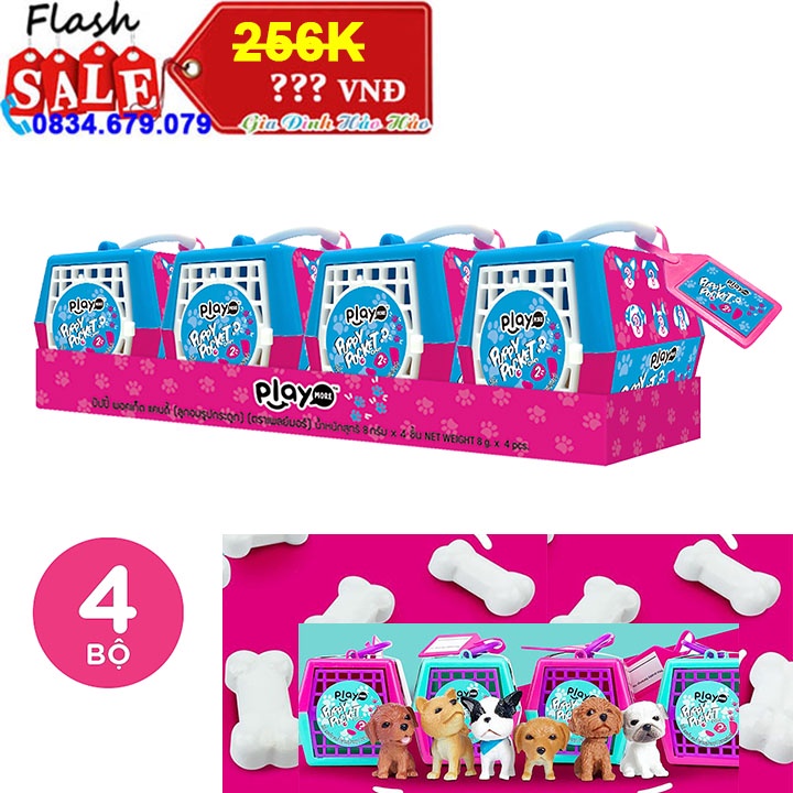 Hộp 4 Bộ Kẹo Lồng Cún Cảnh Cho Bé Playmore Thái Lan