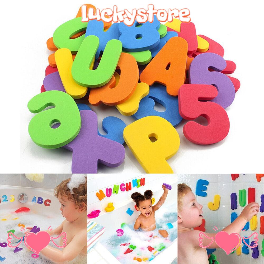 Bộ 36 Miếng Dán Hình Chữ Cái ABC 123 Dành Cho Trẻ Em Chơi Bơi Lội