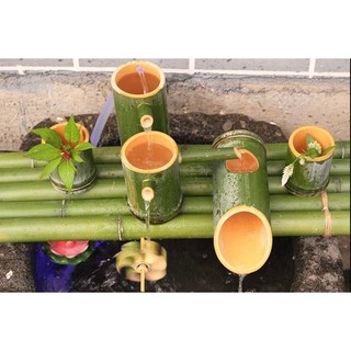 thác nước tiểu cảnh bằng tre