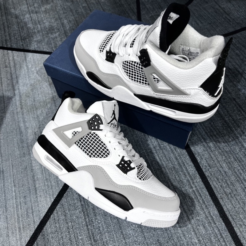 GIÀY JD4 RETRO MILITARY BLACK WHITE ĐEN TRẮNG LAI AU