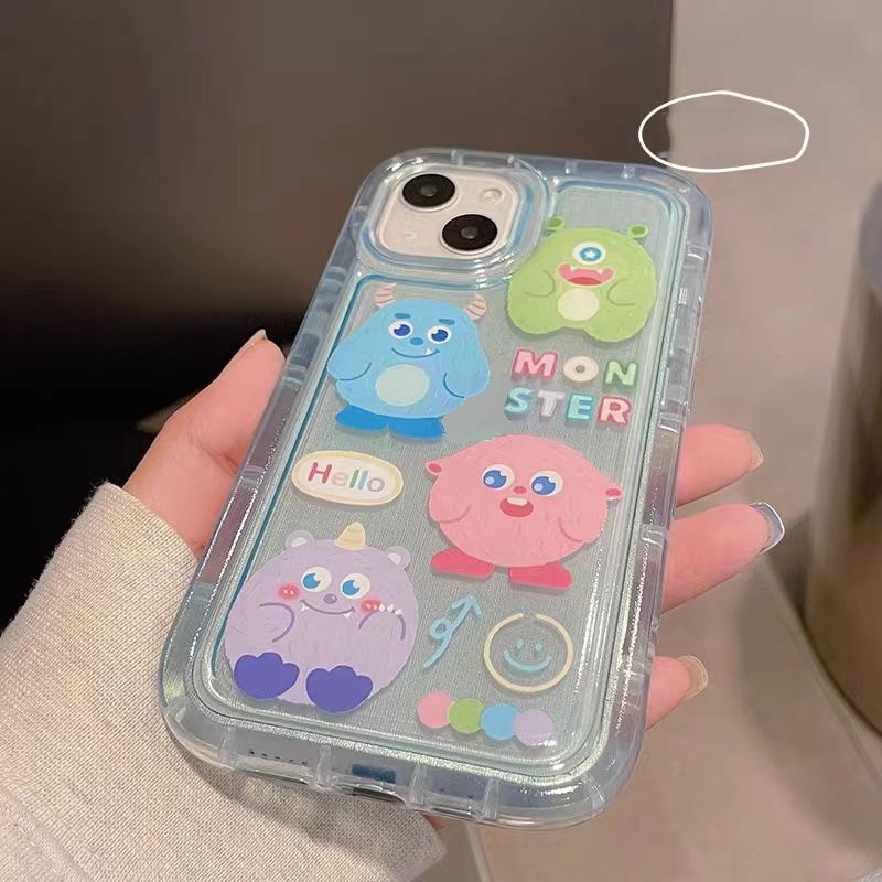 Ốp Điện Thoại Silicon TPU Mềm Trong Suốt In Hình Quái Vật Dễ Thương Cho IPhone 14 13 12 11 Pro XS Max X XR 8 7 6 6S Plus