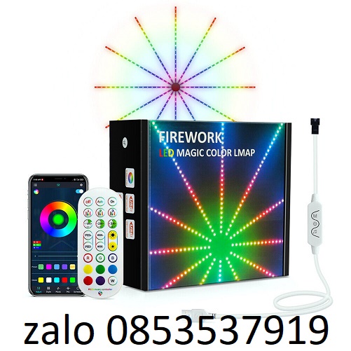 Dây Đèn chạy Phao hoa 9 Nhánh (Xài App + Remote)
