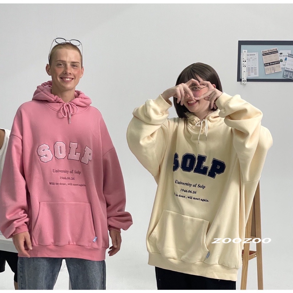 Áo Khoác hoodie Nỉ bông SOLP form rộng Unisex Nam Nữ 1HIT