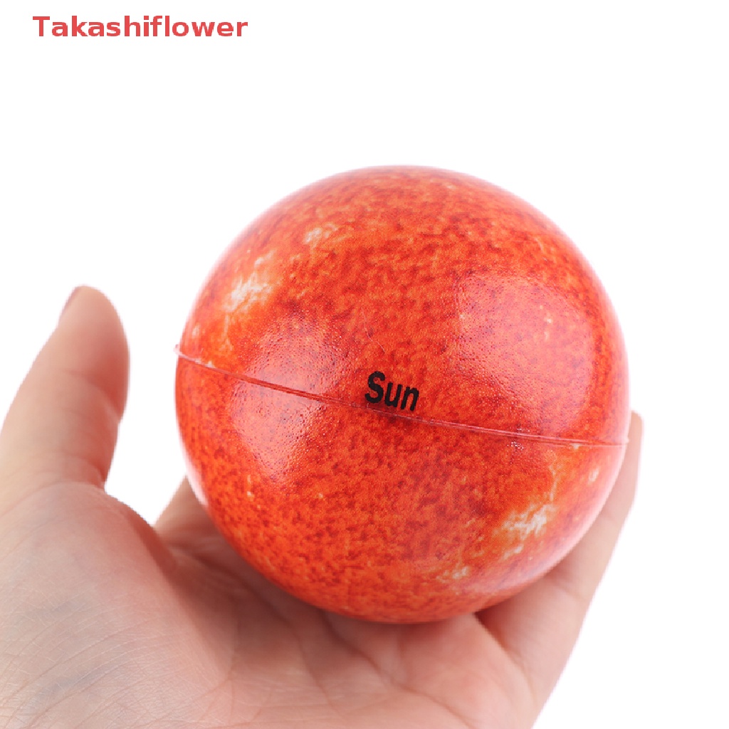 (Takashiflower) 9 Cục Nắn Bóp Hình Tám Hành Tinh Mặt Trời Mặt Trăng Ngôi Sao Bằng Xốp PU Mềm 6.3