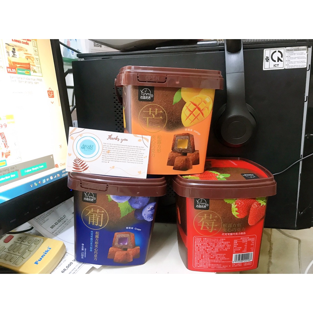 Nama chocolate Truffle, kẹo socola viên nhân mứt hoa quả  hộp 158 gram quà tết